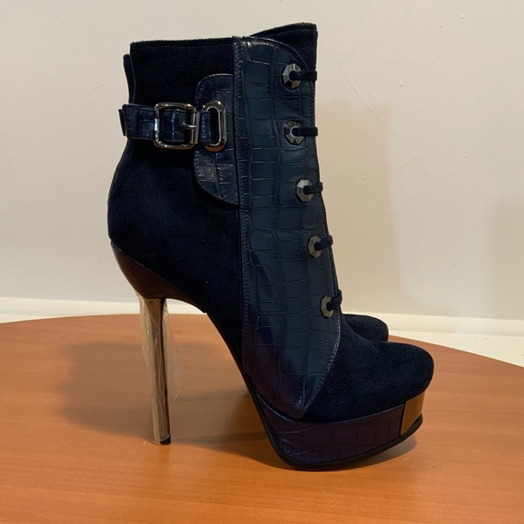 New Lui Chung Platform Heeled Boots Size 10 - Picture 5 of 9